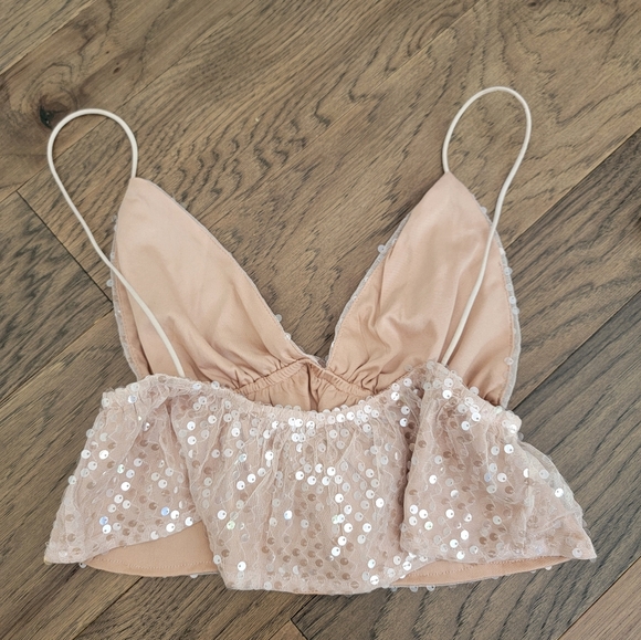 🔥🤎 BUNDLE OF 2! AMERICAN EAGLE / BOUTIQUE DOUBLE CRAZY SIZE LARGE CROP TOPS - Picture 7 of 8